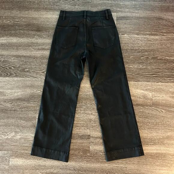 Joe's Jeans Savannah Black Coated Wide Leg Crop Jean Pants Size 26 Sailor Style - Picture 5 of 15